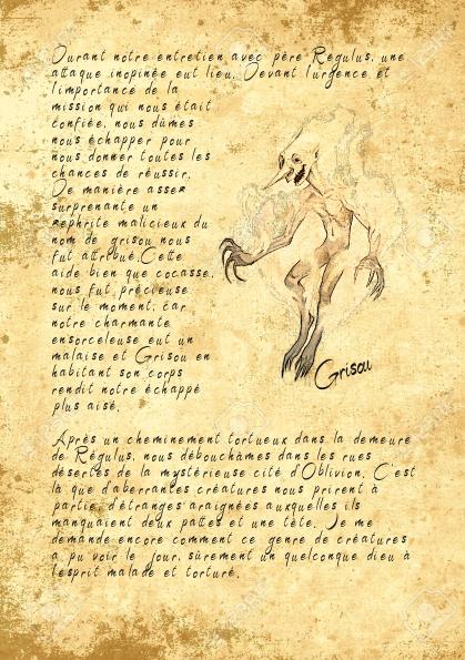 page de texte et croquis rencontre régulus